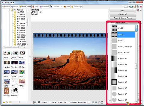 Captură de ecran PhotoScape pentru Windows XP