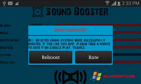 Captură de ecran Sound Booster pentru Windows XP