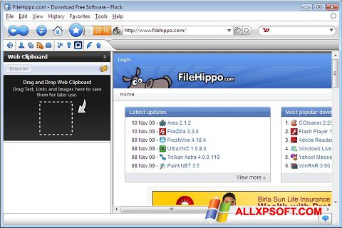 Captură de ecran Flock pentru Windows XP