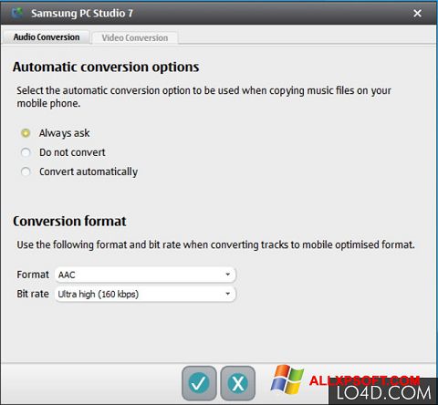 Captură de ecran Samsung PC Studio pentru Windows XP