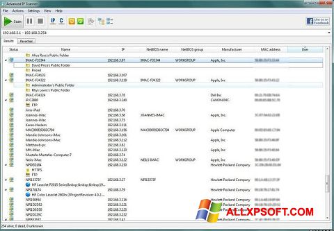 Captură de ecran Advanced IP Scanner pentru Windows XP