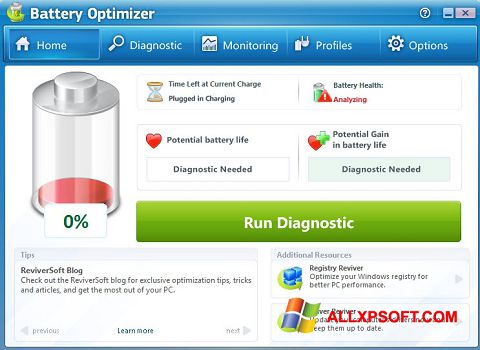 Captură de ecran Battery Optimizer pentru Windows XP