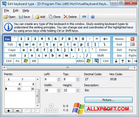 Captură de ecran Virtual Keyboard pentru Windows XP