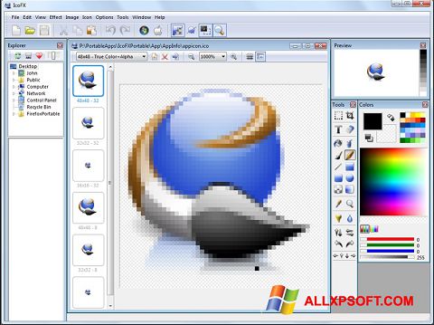 Captură de ecran IcoFX pentru Windows XP