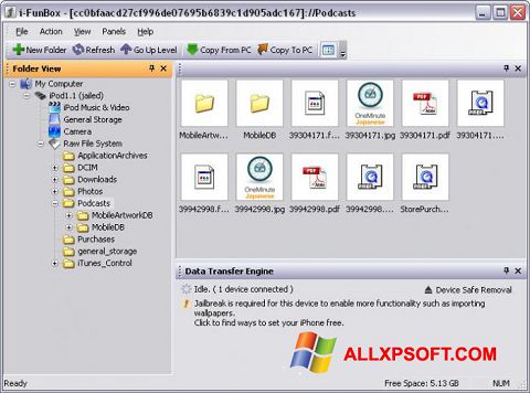 Captură de ecran iFunBox pentru Windows XP