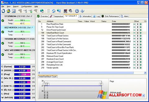 Captură de ecran Hard Disk Sentinel pentru Windows XP