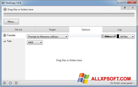 Captură de ecran TeraCopy pentru Windows XP
