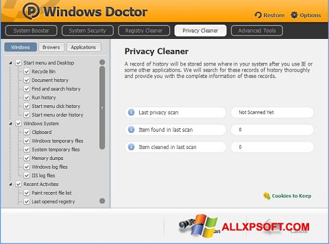 Captură de ecran Windows Doctor pentru Windows XP