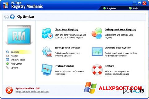 Captură de ecran Registry Mechanic pentru Windows XP