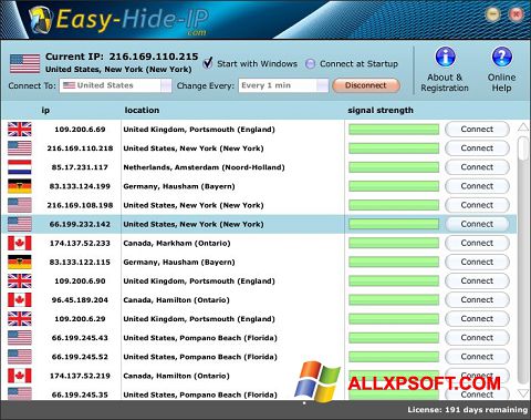 Captură de ecran Hide IP Easy pentru Windows XP