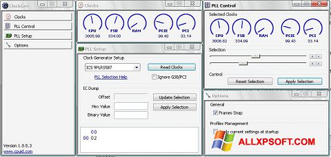 Captură de ecran ClockGen pentru Windows XP