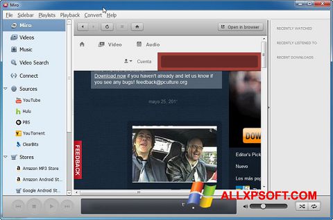 Captură de ecran Miro pentru Windows XP
