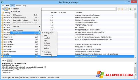 Captură de ecran ActivePerl pentru Windows XP
