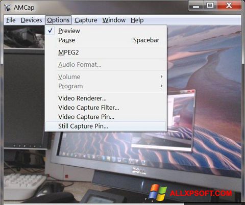 Captură de ecran AMCap pentru Windows XP