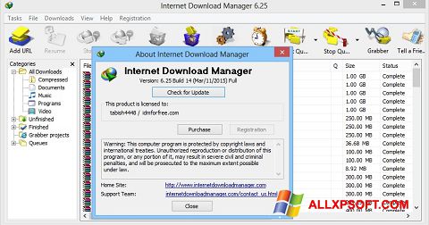 Captură de ecran Internet Download Manager pentru Windows XP