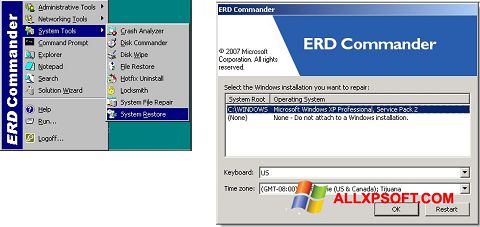 Captură de ecran ERD Commander pentru Windows XP