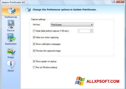 Captură de ecran Gadwin PrintScreen pentru Windows XP