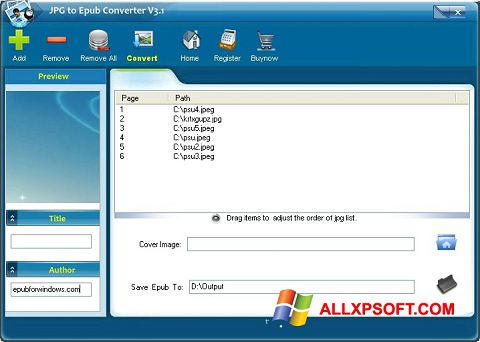 Captură de ecran Epub Reader pentru Windows XP