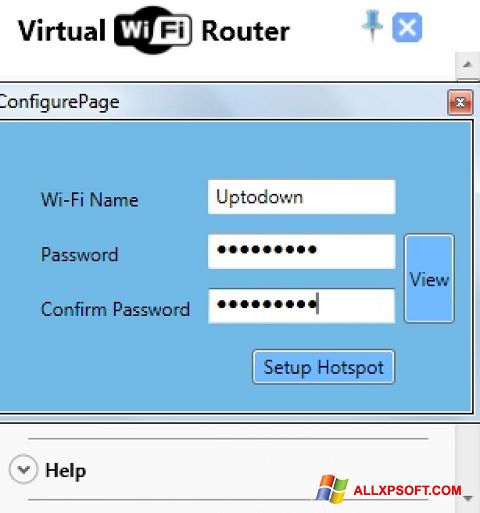 Captură de ecran Virtual WiFi Router pentru Windows XP