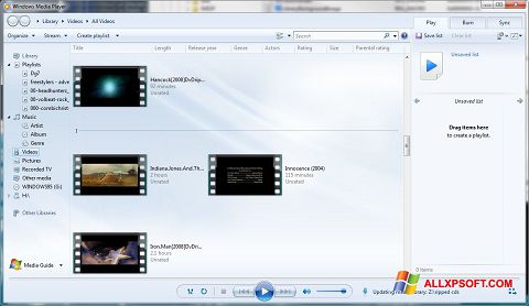 Captură de ecran Media Player pentru Windows XP