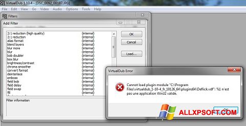 Captură de ecran VirtualDub pentru Windows XP