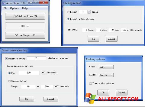Captură de ecran GS Auto Clicker pentru Windows XP