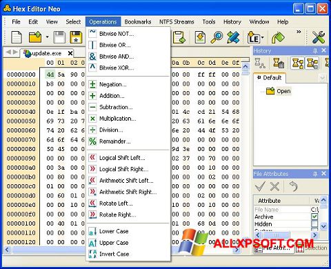 Captură de ecran Hex Editor Neo pentru Windows XP