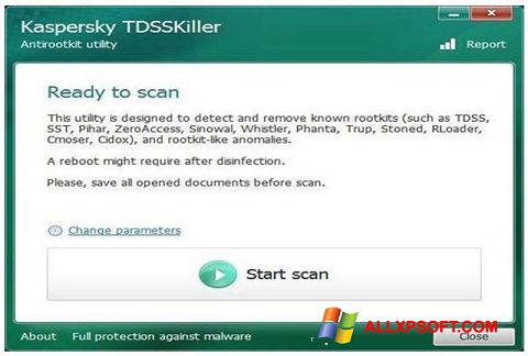 Captură de ecran Kaspersky TDSSKiller pentru Windows XP