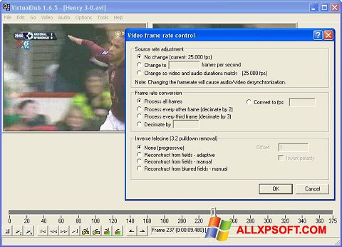 Captură de ecran VirtualDubMod pentru Windows XP