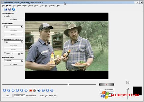Captură de ecran Avidemux pentru Windows XP