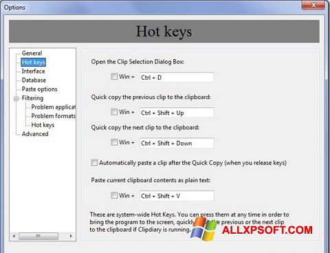 Captură de ecran Clipdiary pentru Windows XP