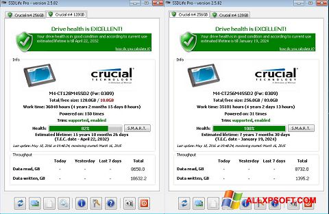 Captură de ecran SSDLife pentru Windows XP
