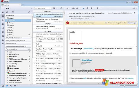 Captură de ecran Opera Mail pentru Windows XP
