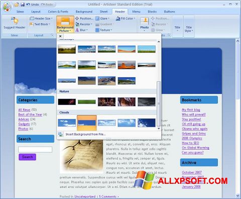 Captură de ecran Artisteer pentru Windows XP