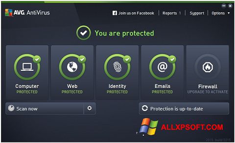 Captură de ecran AVG AntiVirus Pro pentru Windows XP