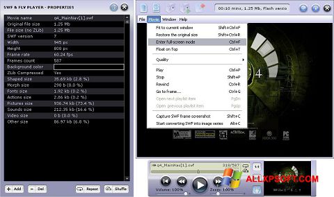 Captură de ecran FLV Player pentru Windows XP