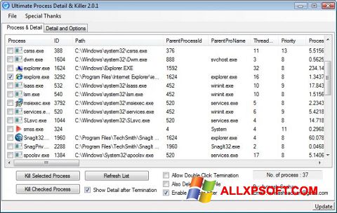 Captură de ecran Process Killer pentru Windows XP