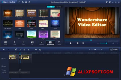 Captură de ecran Wondershare Video Editor pentru Windows XP