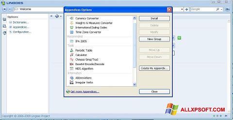 Captură de ecran Lingoes pentru Windows XP