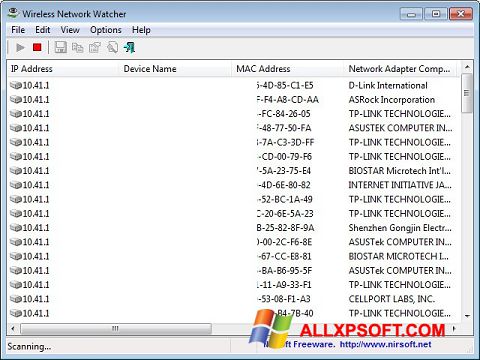 Captură de ecran Wireless Network Watcher pentru Windows XP