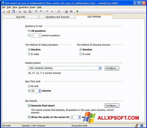 Captură de ecran easyQuizzy pentru Windows XP