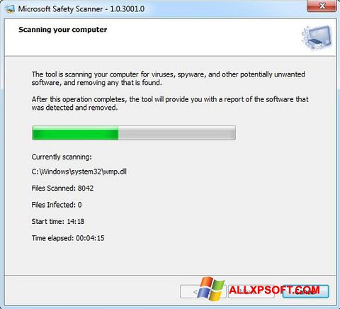 Captură de ecran Microsoft Safety Scanner pentru Windows XP
