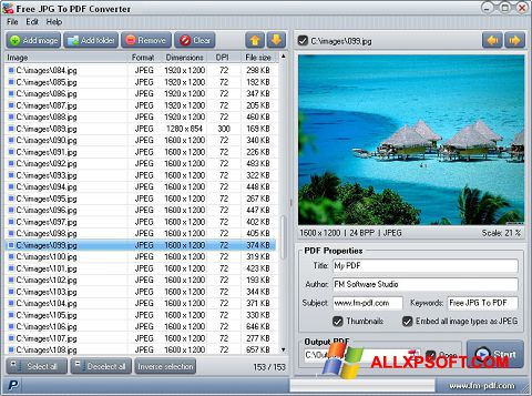 Captură de ecran JPG to PDF Converter pentru Windows XP