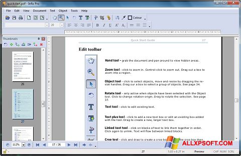 Captură de ecran Infix PDF Editor pentru Windows XP