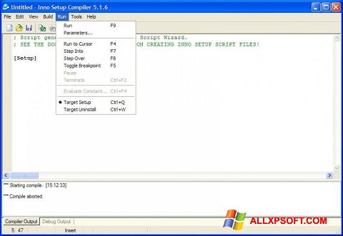 Captură de ecran Inno Setup pentru Windows XP