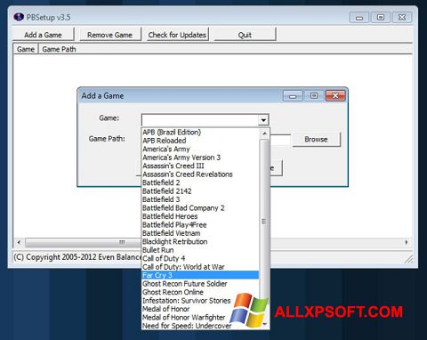 Captură de ecran PunkBuster pentru Windows XP