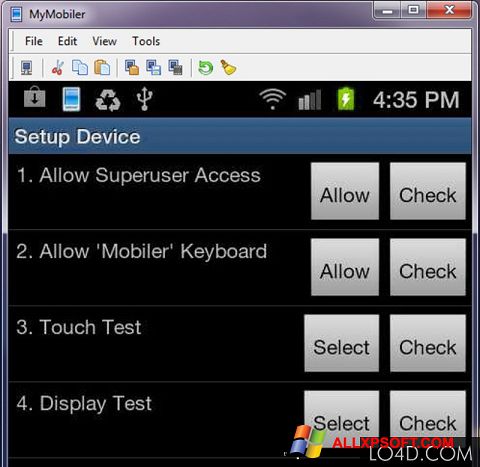 Captură de ecran MyMobiler pentru Windows XP