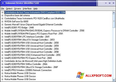 Captură de ecran Unknown Device Identifier pentru Windows XP
