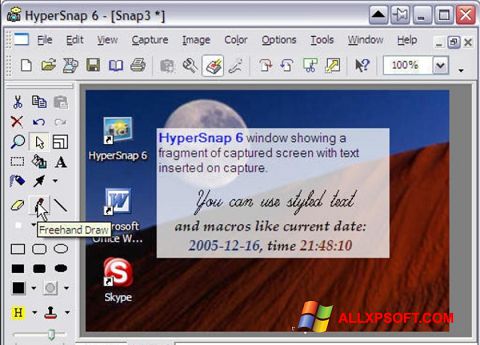 Captură de ecran HyperSnap pentru Windows XP