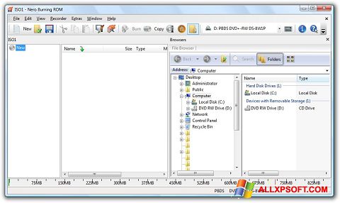 Captură de ecran Nero Burning ROM pentru Windows XP